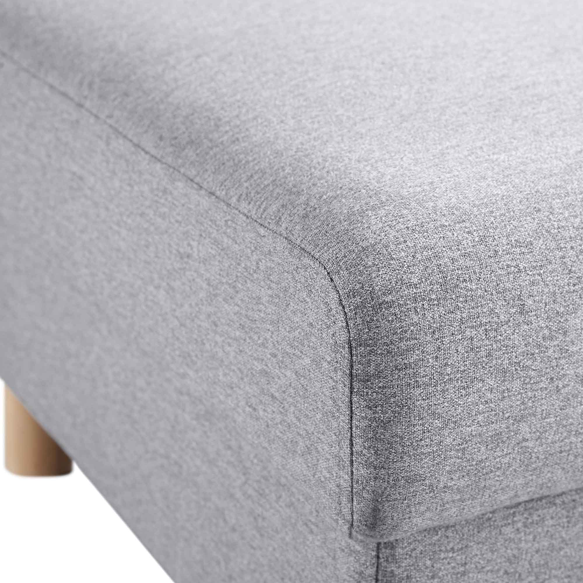 Gray Marl Fabric Storage Ottoman