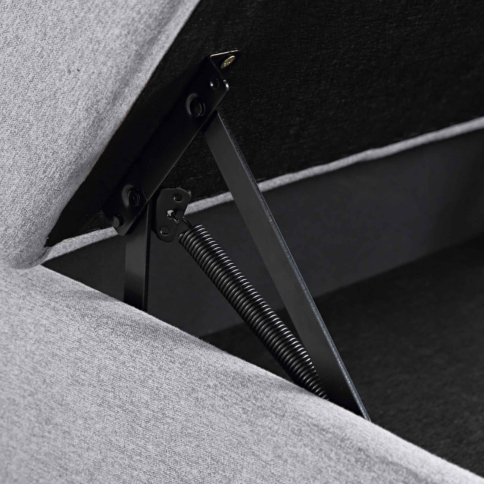 Gray Marl Fabric Storage Ottoman