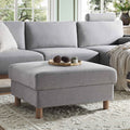 Gray Marl Fabric Storage Ottoman
