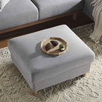 Gray Marl Fabric Storage Ottoman