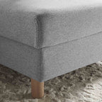 Gray Marl Fabric Storage Ottoman