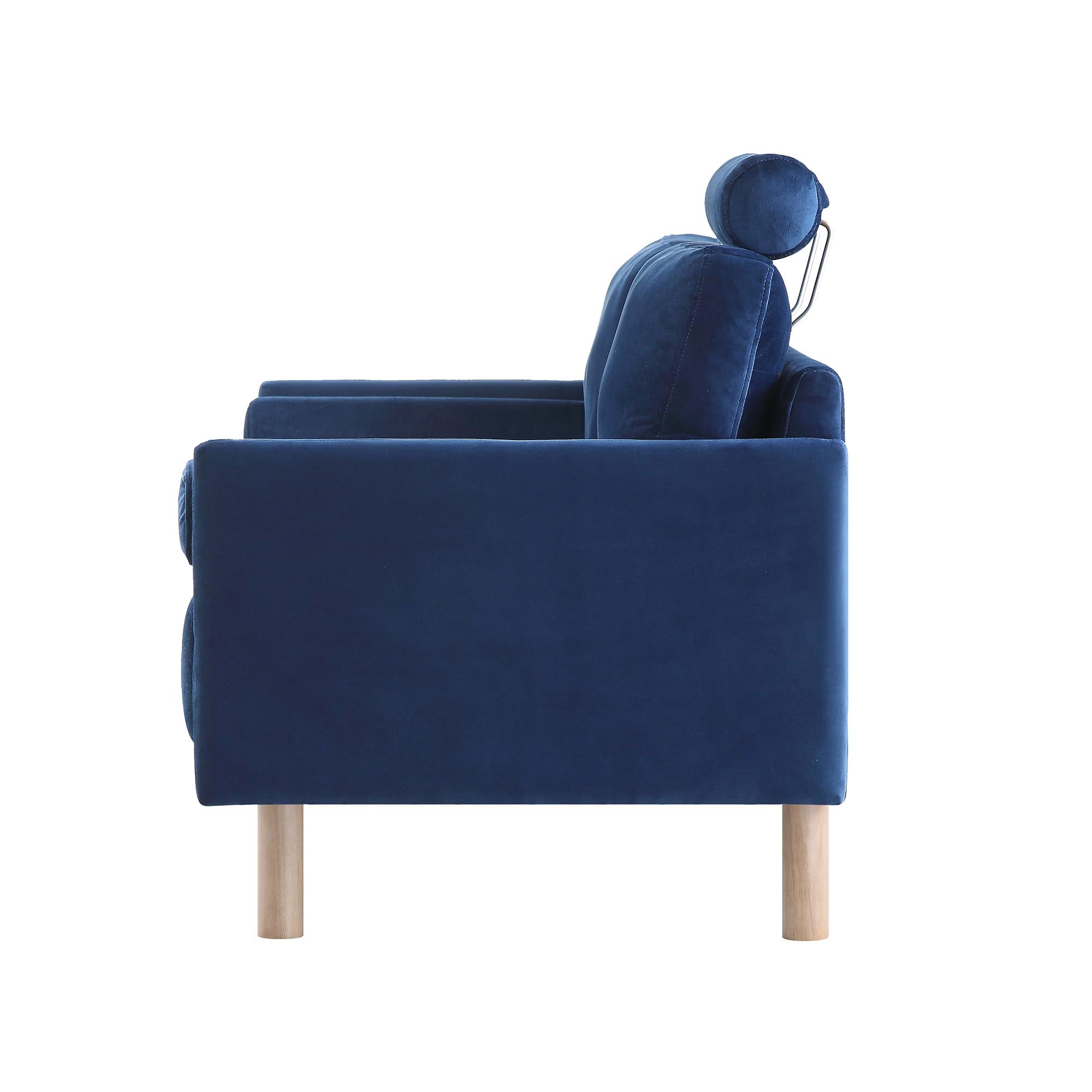 Navy Blue Velvet Sofa, 2-Seater