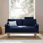 Navy Blue Velvet Sofa, 2-Seater