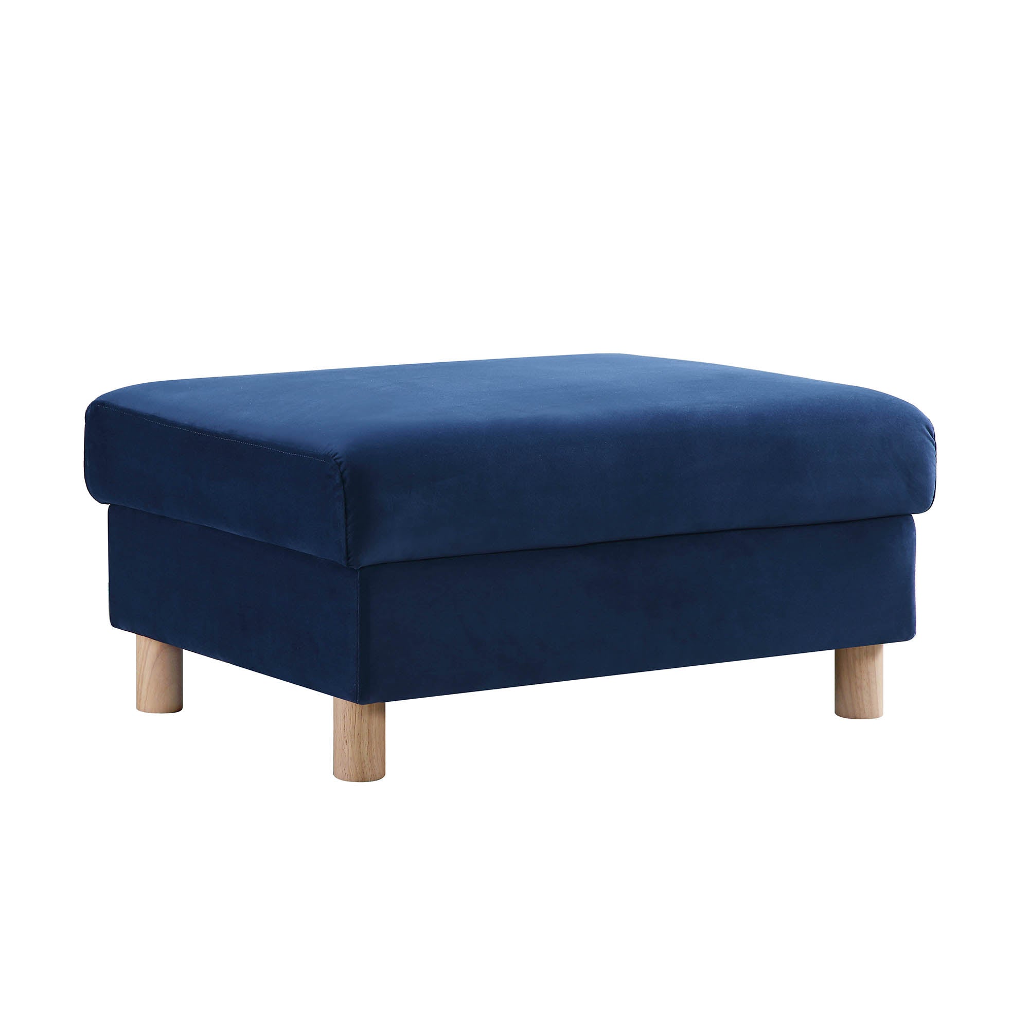 Navy Blue Velvet Storage Ottoman