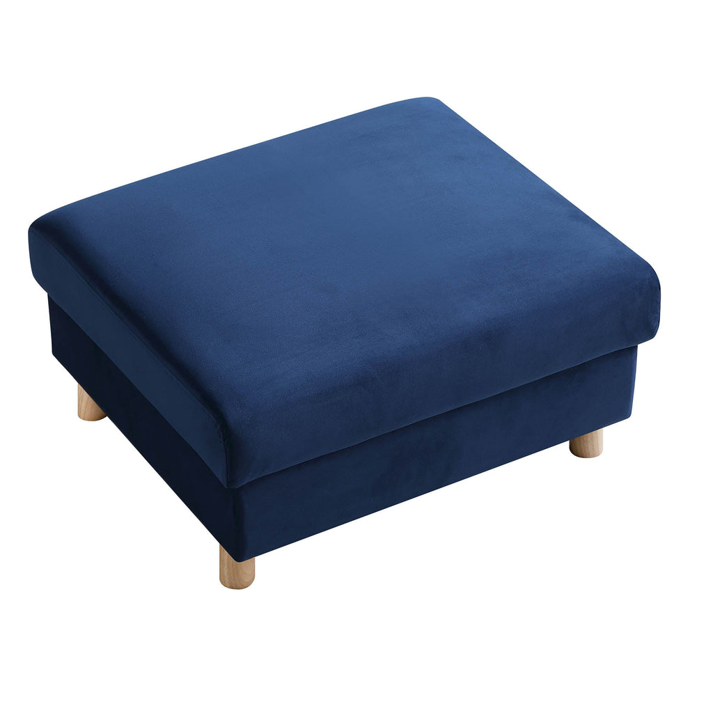 Navy Blue Velvet Storage Ottoman