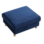 Navy Blue Velvet Storage Ottoman