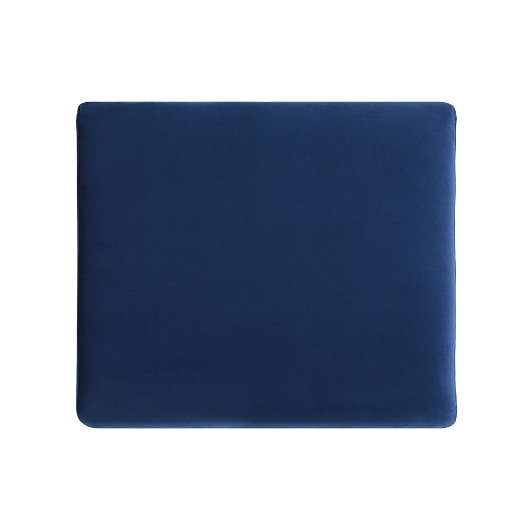 Navy Blue Velvet Storage Ottoman