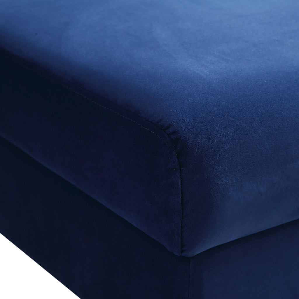 Navy Blue Velvet Storage Ottoman