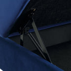 Navy Blue Velvet Storage Ottoman