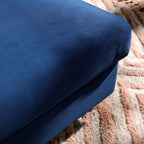 Navy Blue Velvet Storage Ottoman