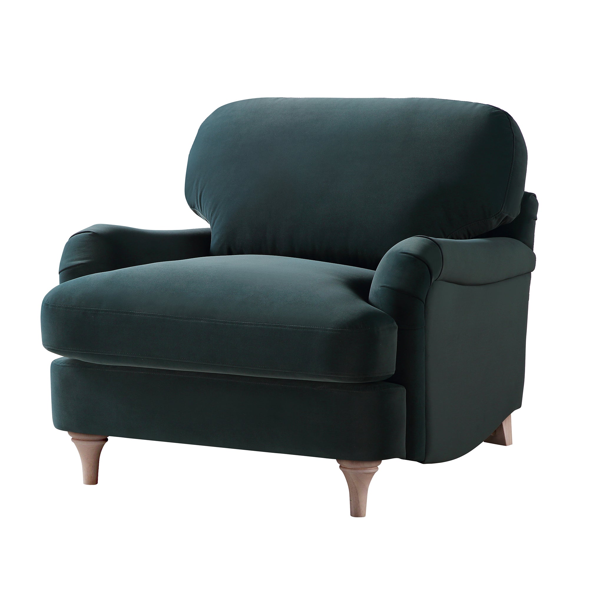 Aegean Blue Velvet Sofa, 1-Seater