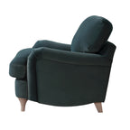 Aegean Blue Velvet Sofa, 1-Seater