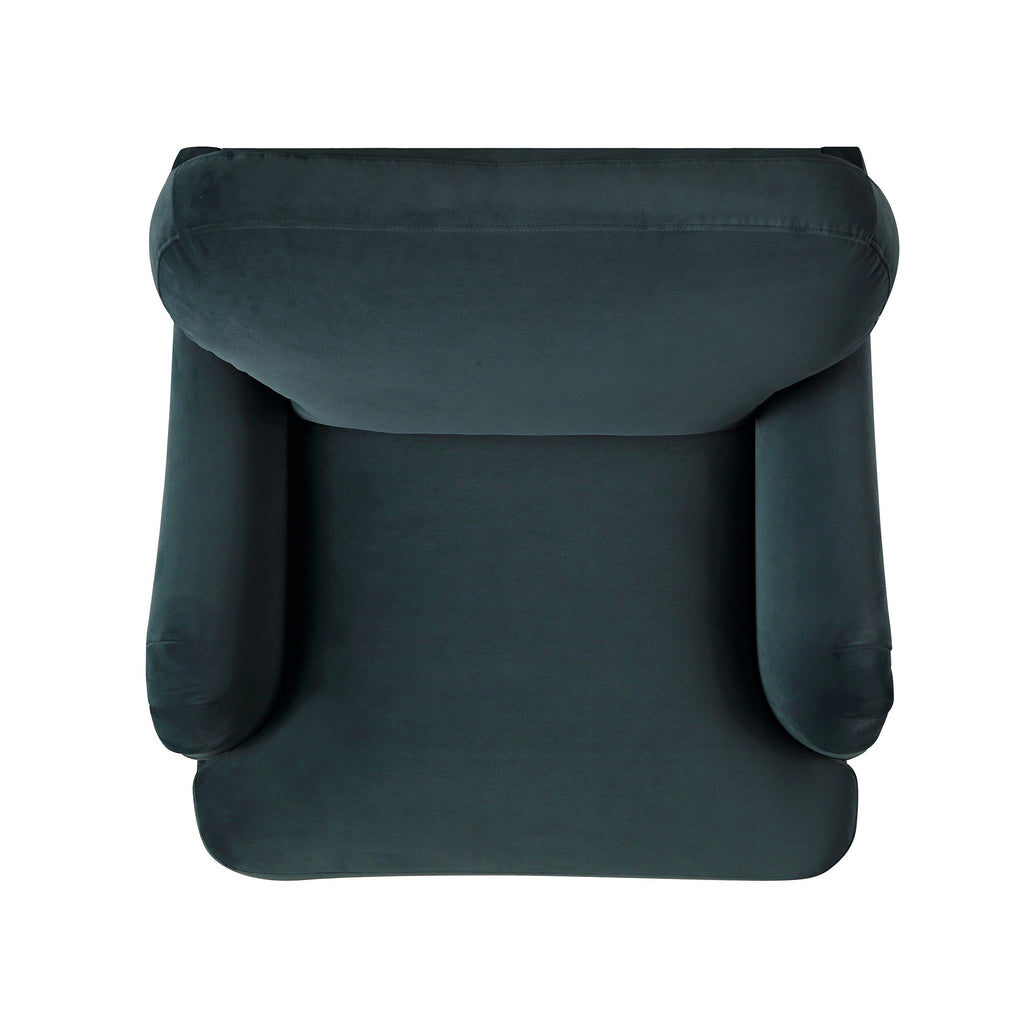 Aegean Blue Velvet Sofa, 1-Seater