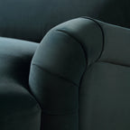 Aegean Blue Velvet Sofa, 1-Seater