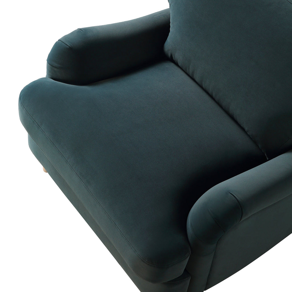 Aegean Blue Velvet Sofa, 1-Seater