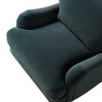 Aegean Blue Velvet Sofa, 1-Seater