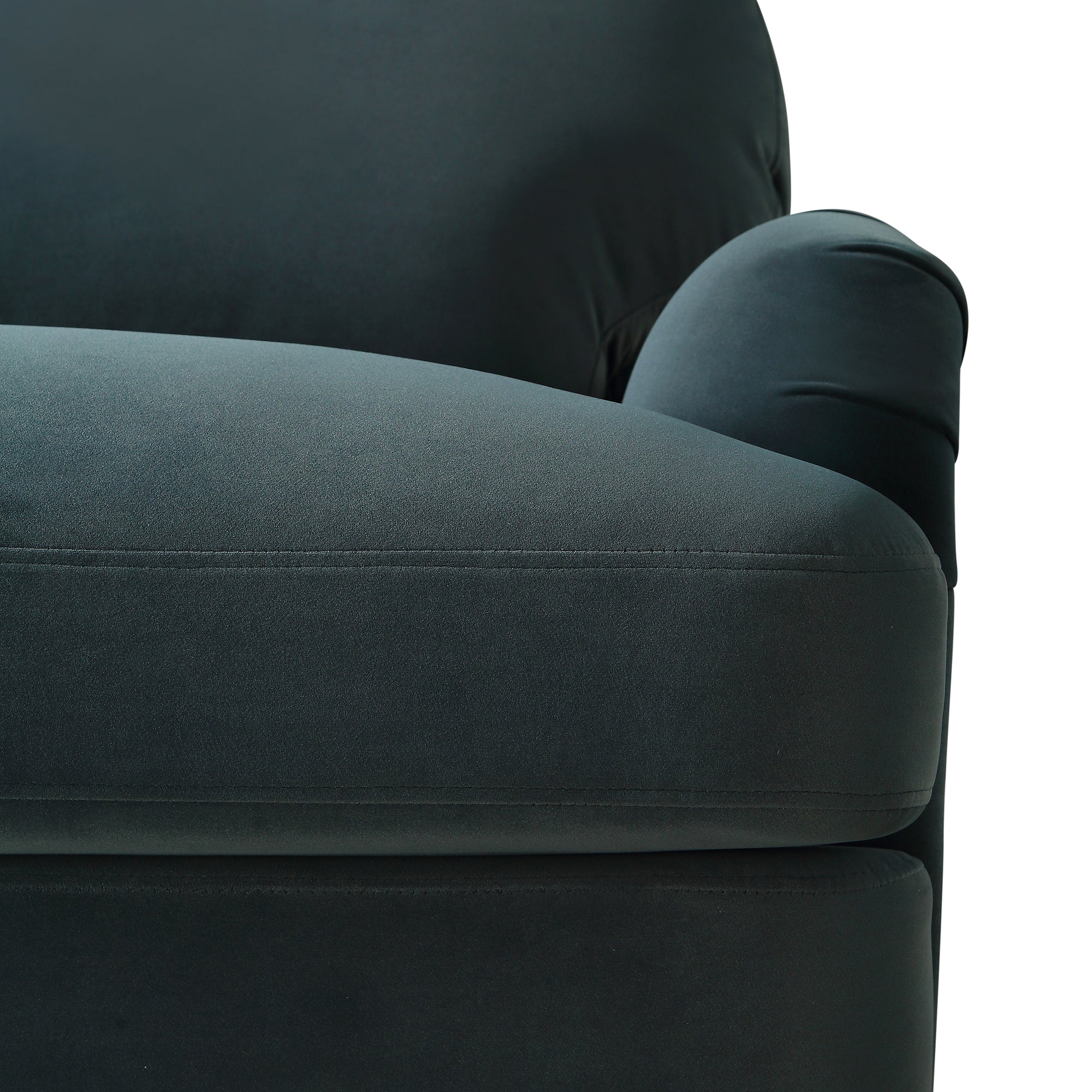 Aegean Blue Velvet Sofa, 1-Seater