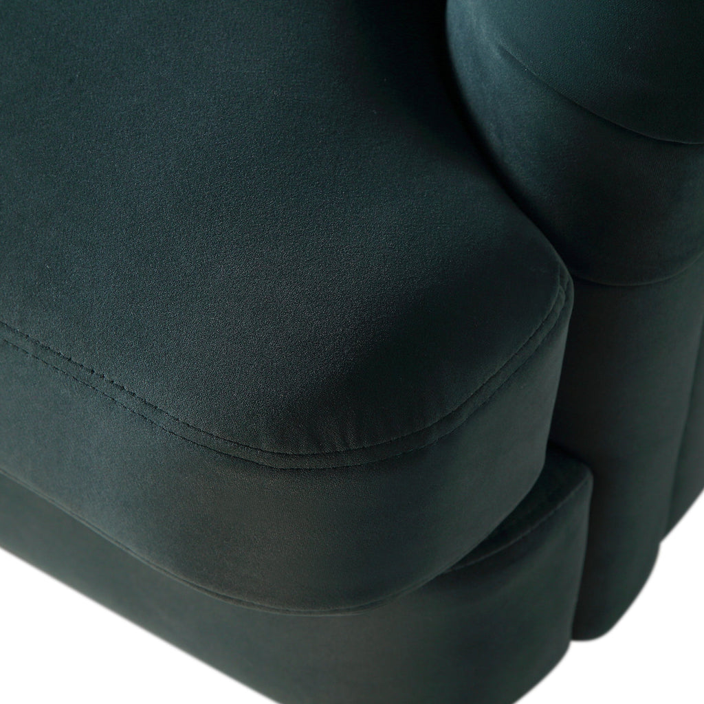 Aegean Blue Velvet Sofa, 1-Seater