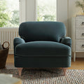 Aegean Blue Velvet Sofa, 1-Seater