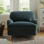 Aegean Blue Velvet Sofa, 1-Seater