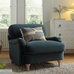 Aegean Blue Velvet Sofa, 1-Seater