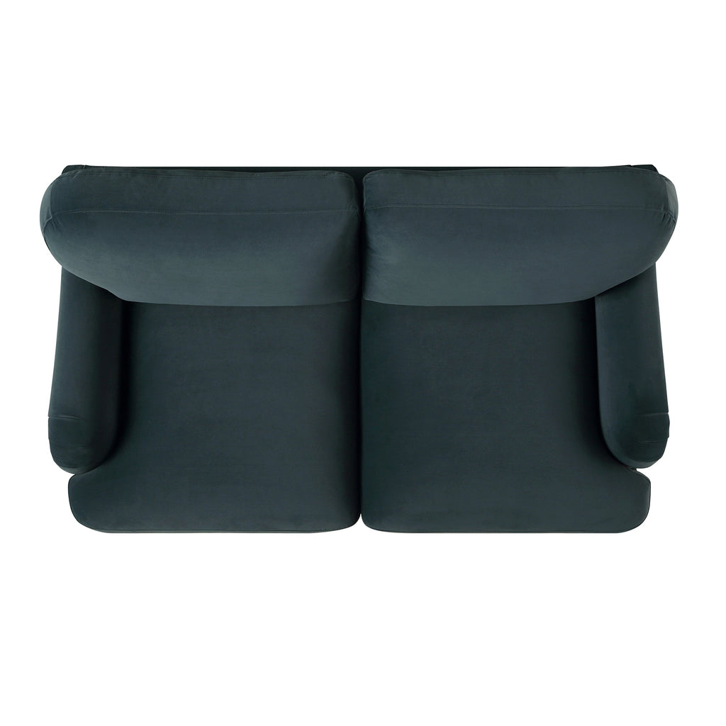 Aegean Blue Velvet Sofa, 2-Seater