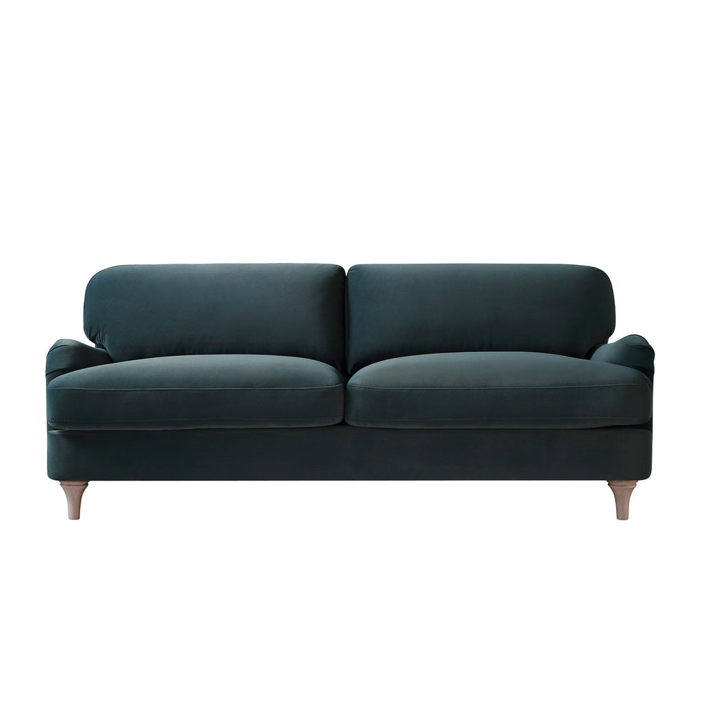 Aegean Blue Velvet Sofa, 3-Seater