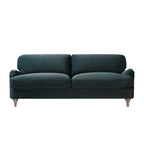 Aegean Blue Velvet Sofa, 3-Seater