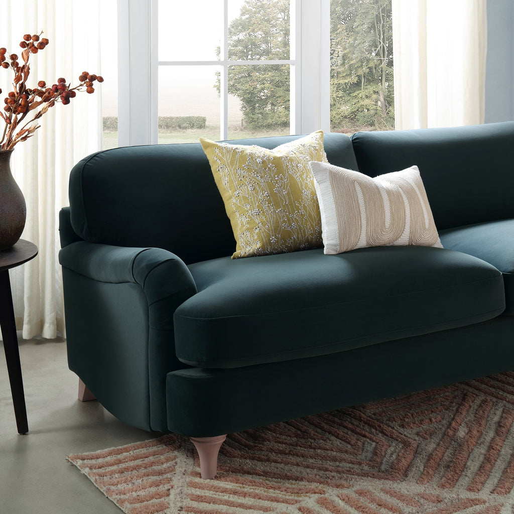 Aegean Blue Velvet Sofa, 3-Seater