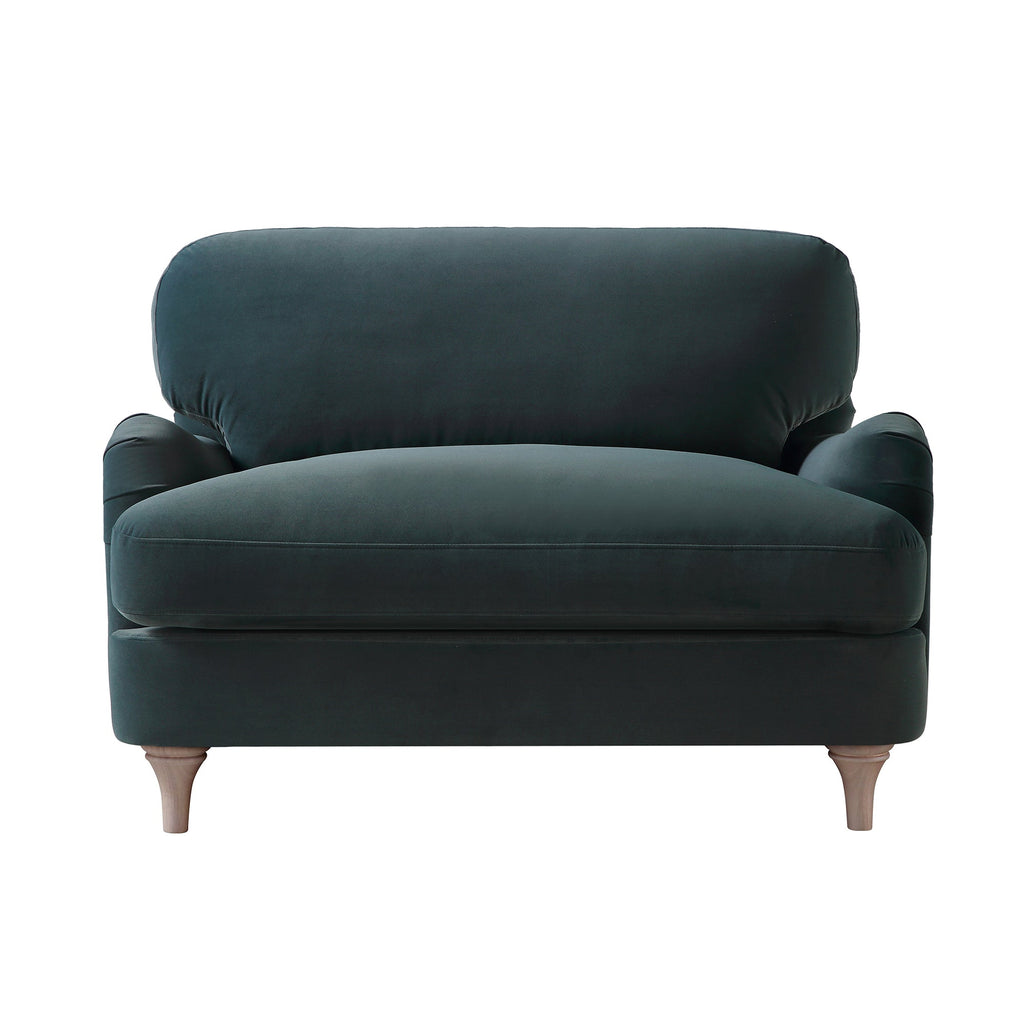 Aegean Blue Velvet Sofa, Loveseat