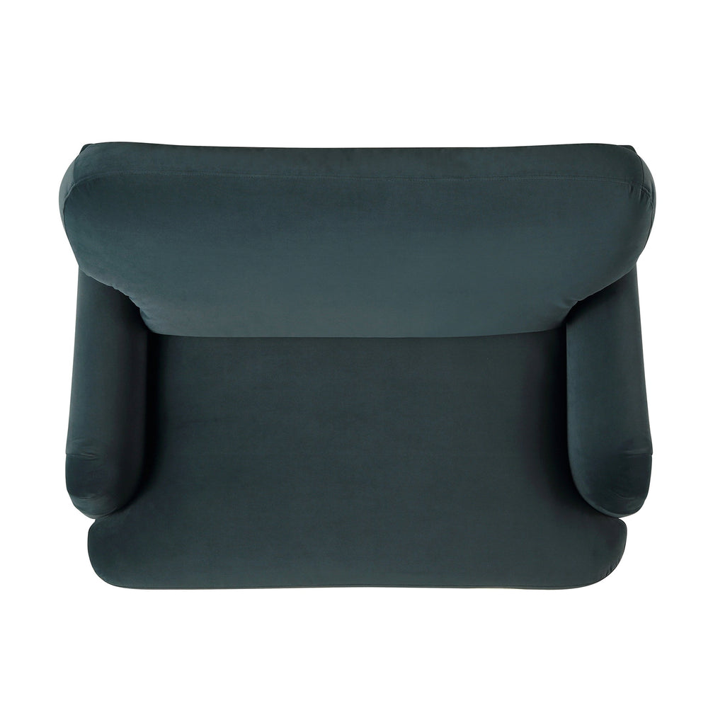 Aegean Blue Velvet Sofa, Loveseat
