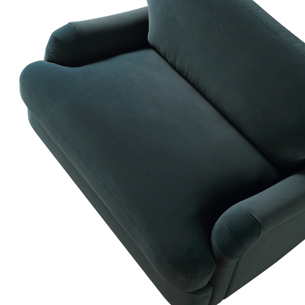 Aegean Blue Velvet Sofa, Loveseat