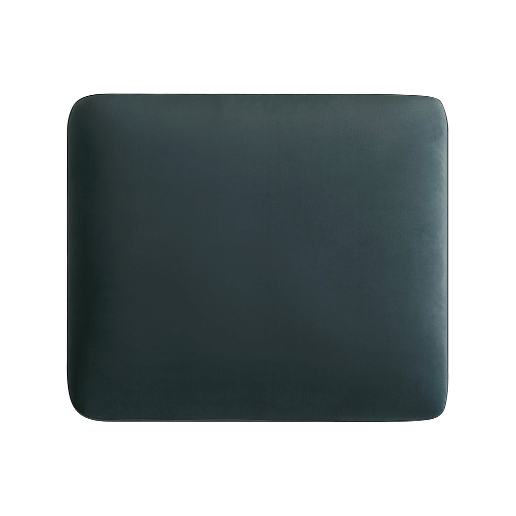 Aegean Blue Velvet Sofa, Footstool