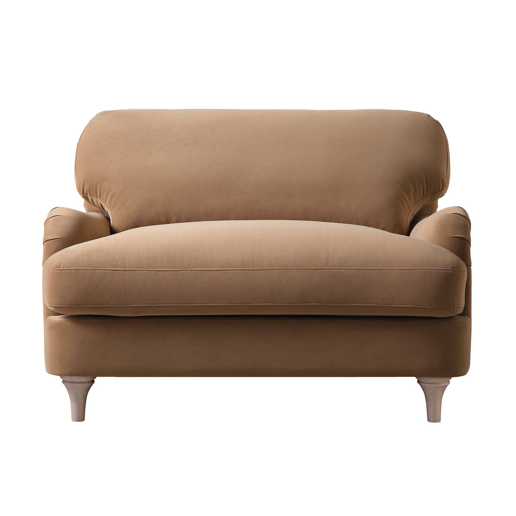 Camel Velvet Sofa, Loveseat