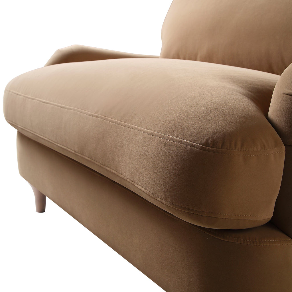 Camel Velvet Sofa, Loveseat