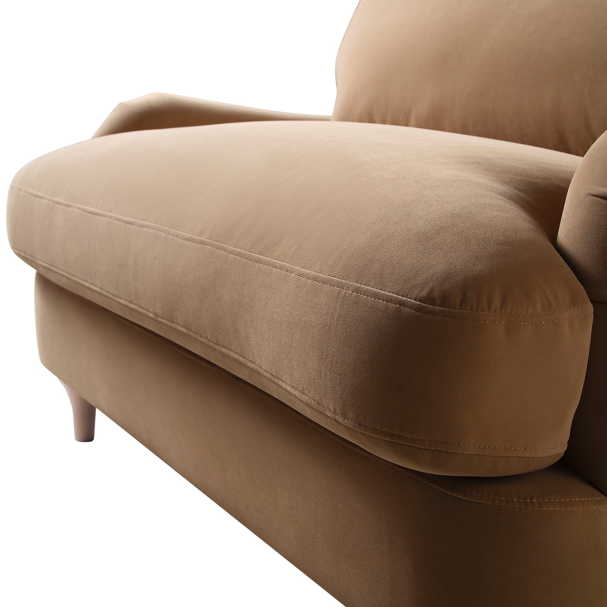 Camel Velvet Sofa, Loveseat