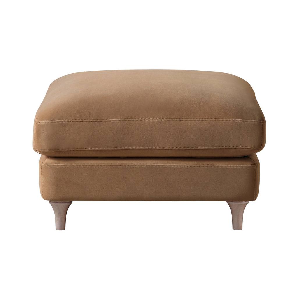 Camel Velvet Sofa, Footstool
