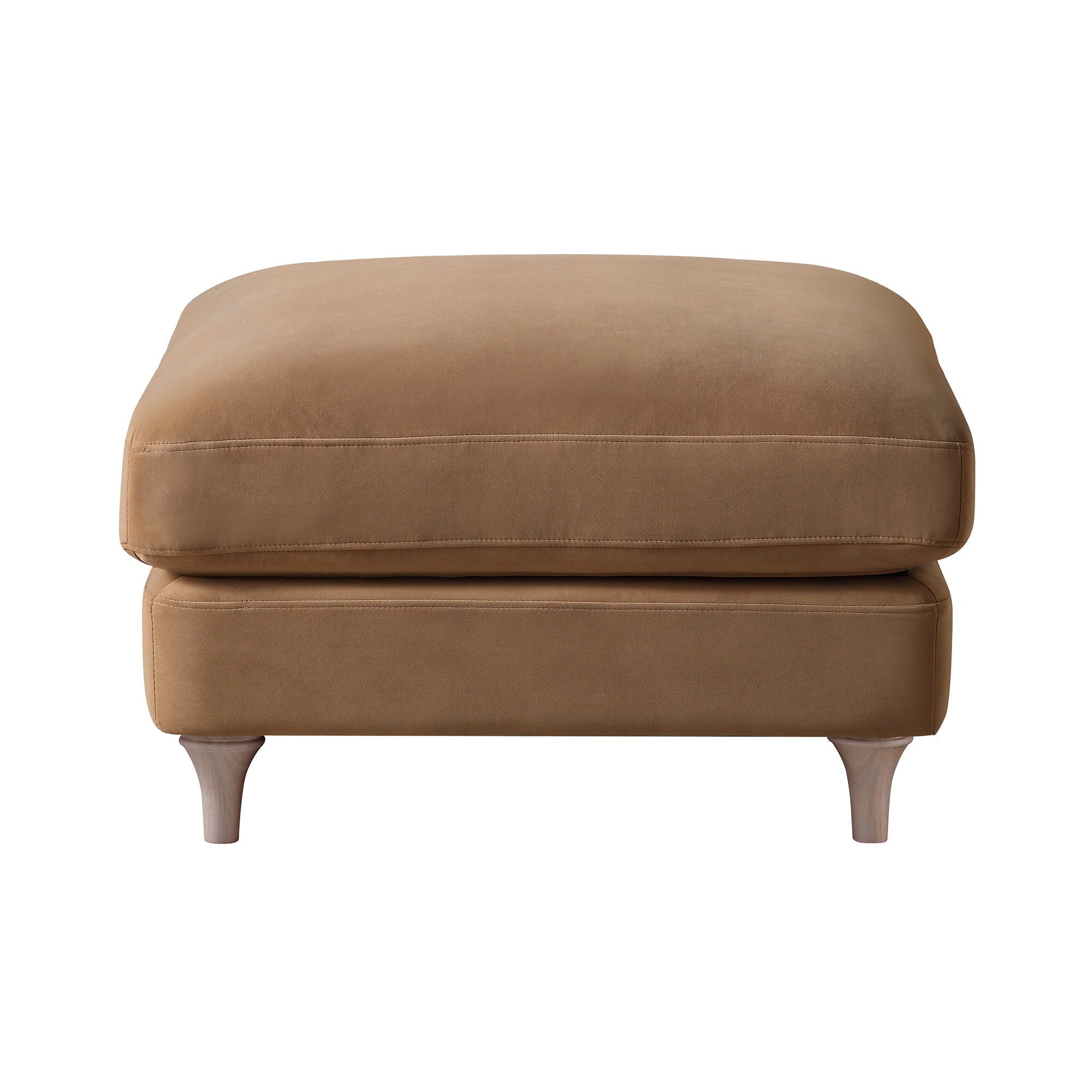 Camel Velvet Sofa, Footstool