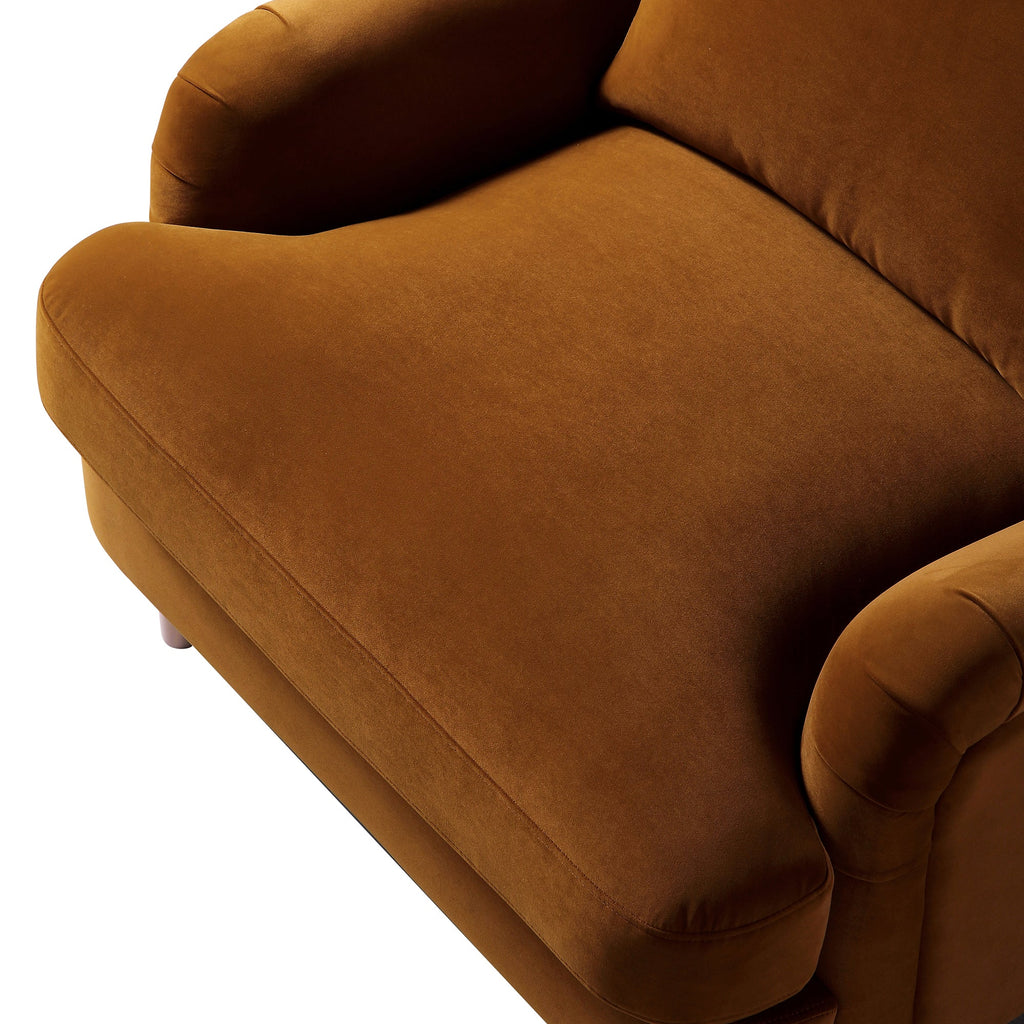 Cinnamon Velvet Sofa, 1-Seater