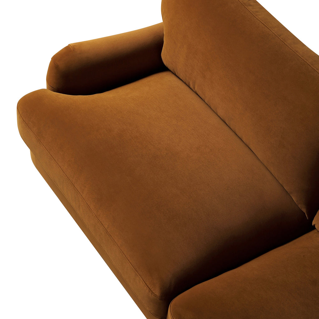 Cinnamon Velvet Sofa, 3-Seater