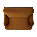 Traditional English Loveseat Sofa - Cinnamon Velvet, Curved Back, Hand Tufted Armrests, 1.5-Seater