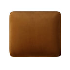 Traditional English Footstool - Cinnamon Velvet, Washed Wood Legs, Padded Seat, 31.5" W