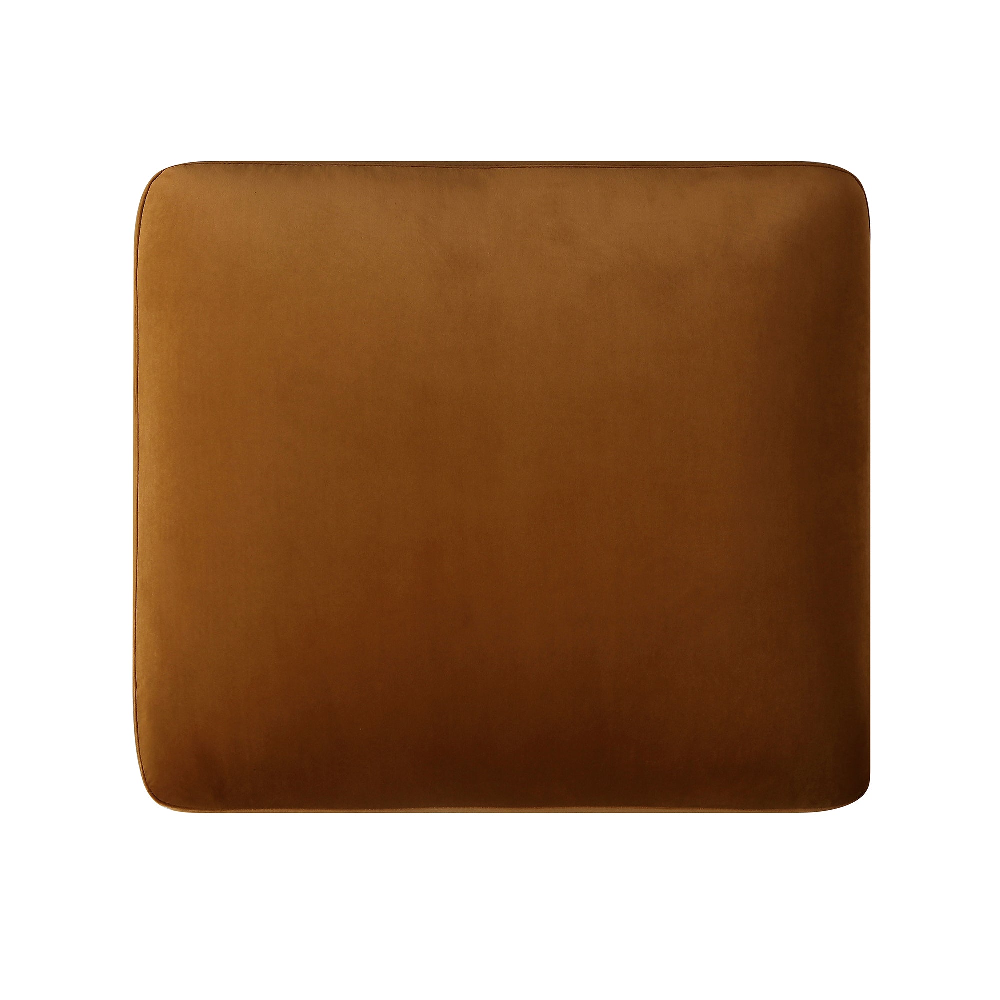 Traditional English Footstool - Cinnamon Velvet, Washed Wood Legs, Padded Seat, 31.5" W