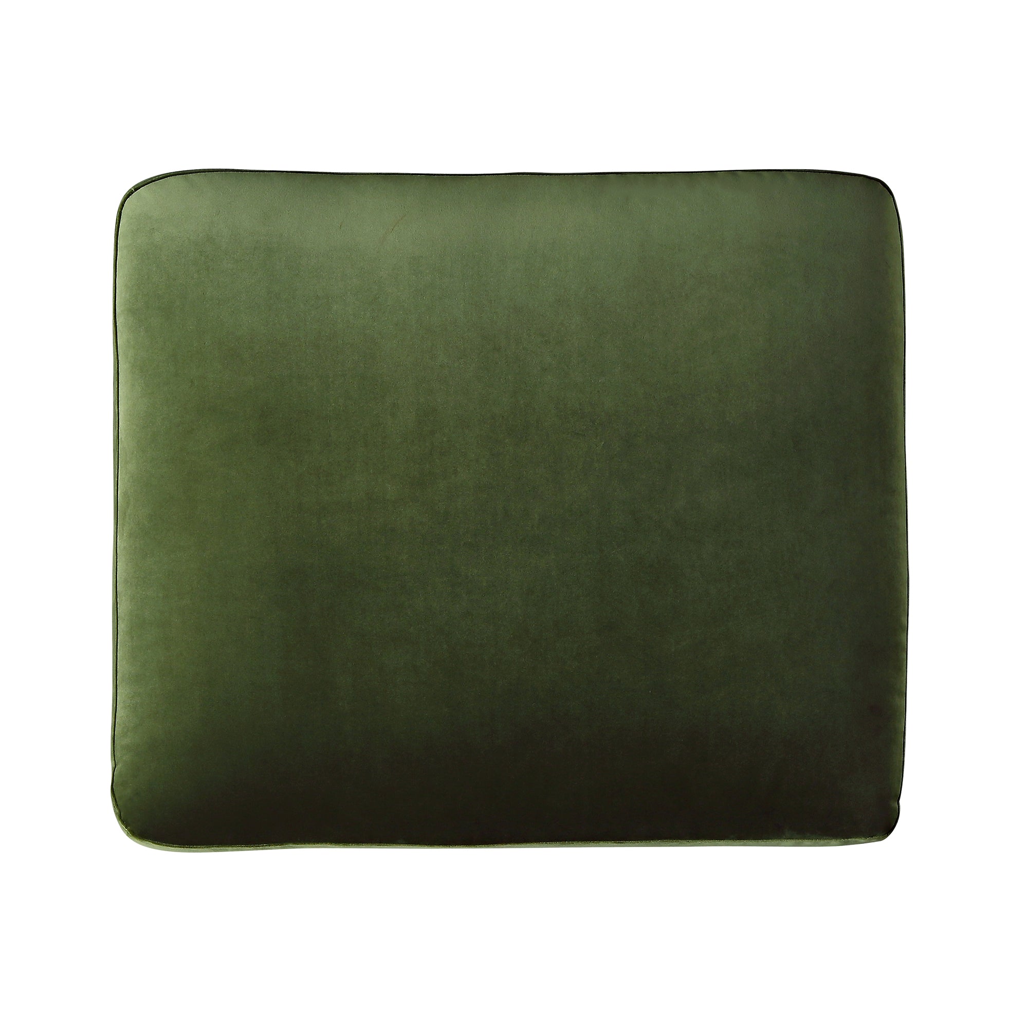 Traditional English Footstool - Fern Green Velvet, Washed Wood Legs, Padded Seat, 31.5" W