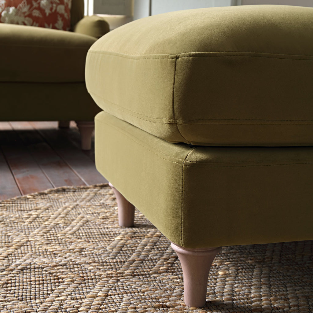 Fudge Velvet Sofa, Footstool