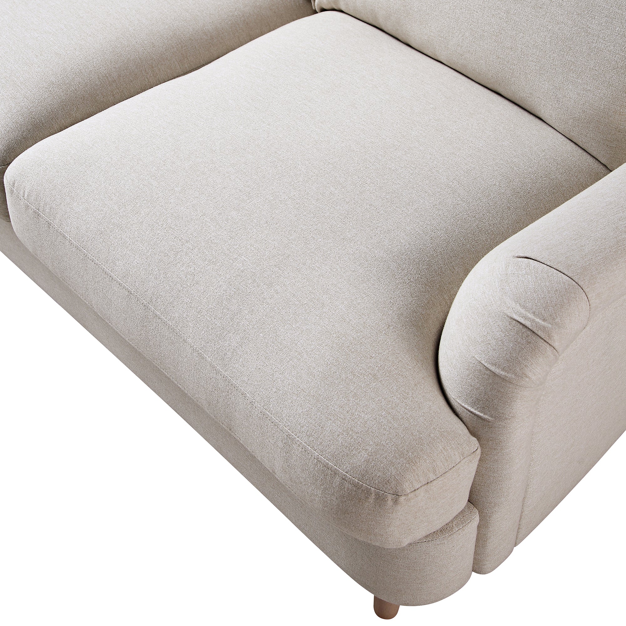 Oatmeal Fabric Sofa, 2-Seater