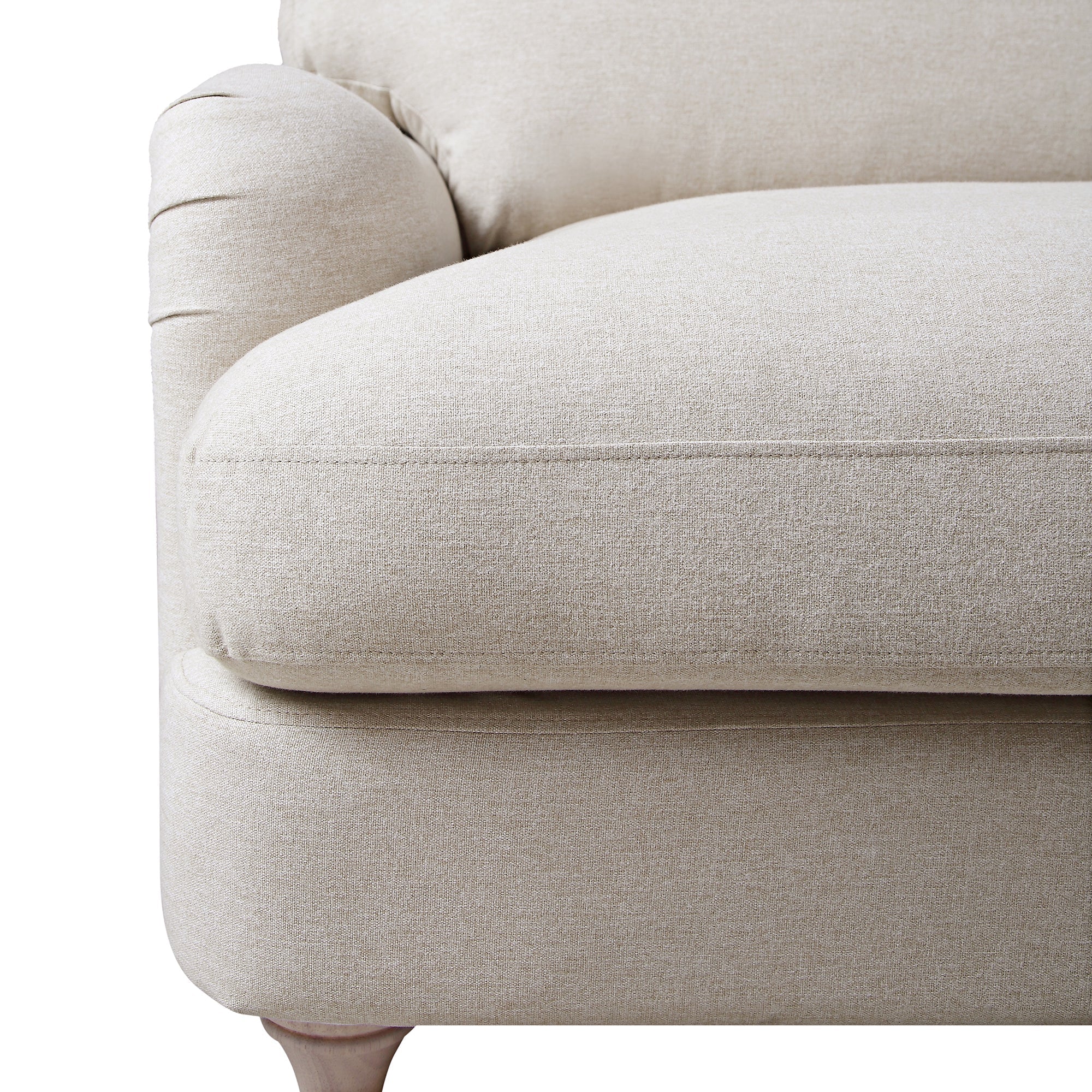 Oatmeal Fabric Sofa, 3-Seater