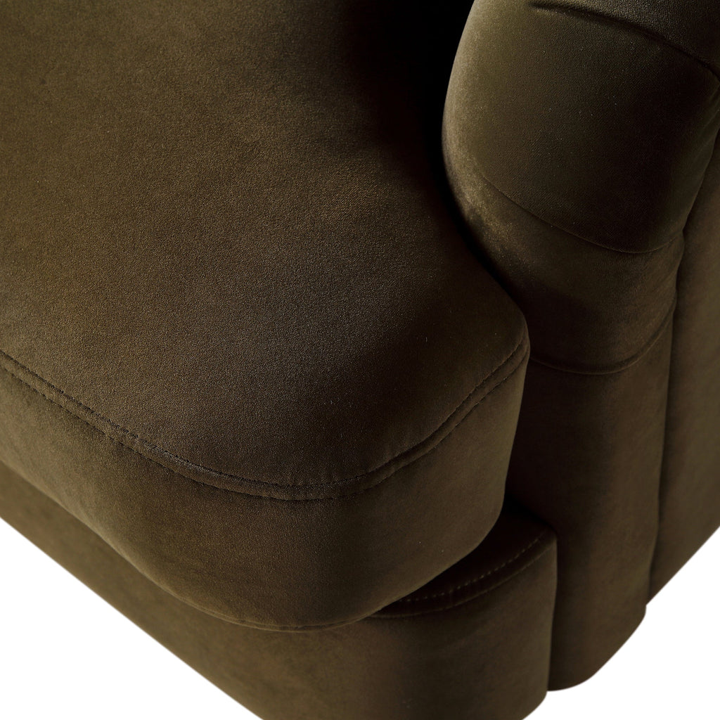 Seaweed Velvet Sofa, 1-Seater