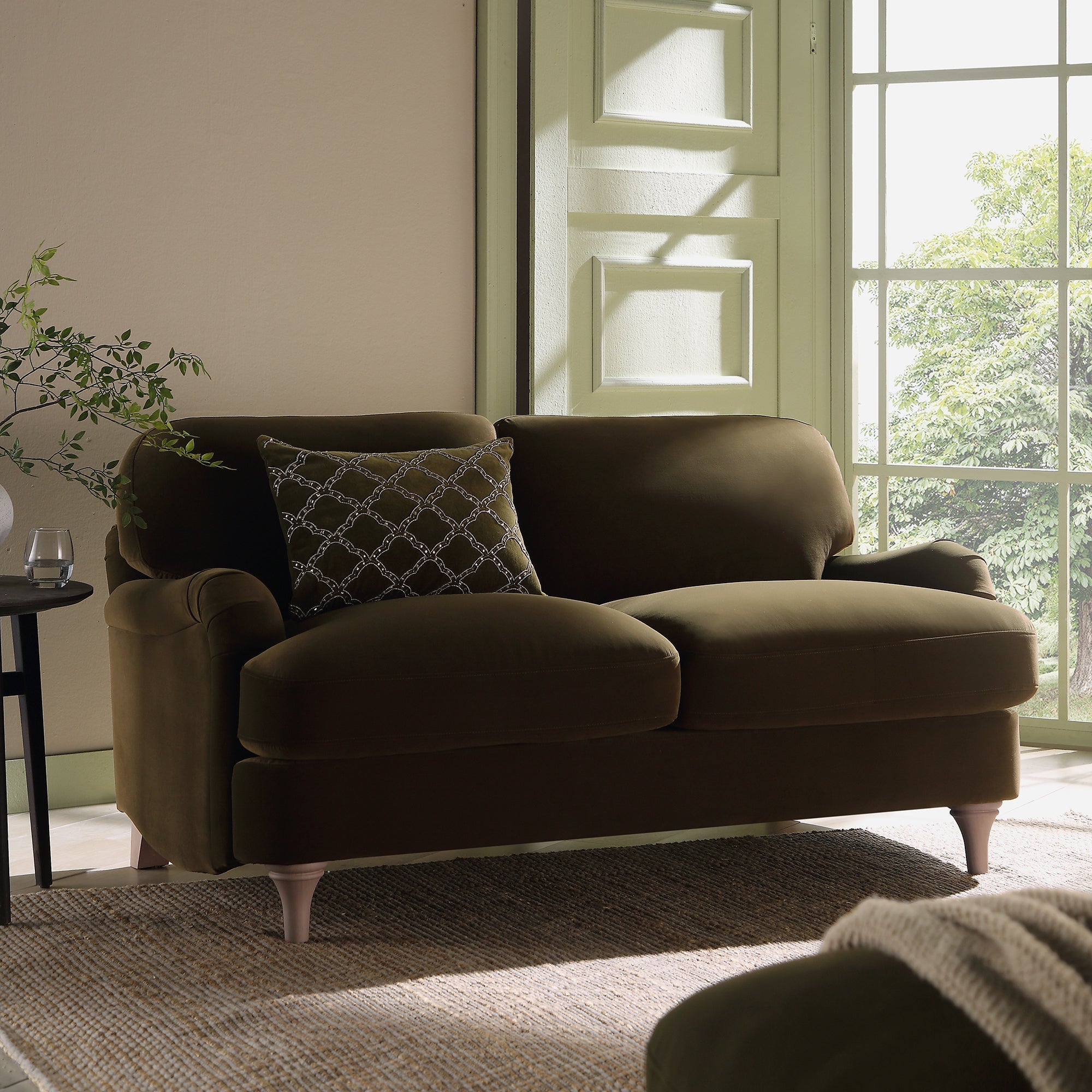 Seaweed Velvet Sofa, 2-Seater