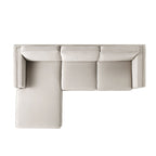 Champagne Velvet Sofa, Grande Chaise Sofa Left Hand Facing